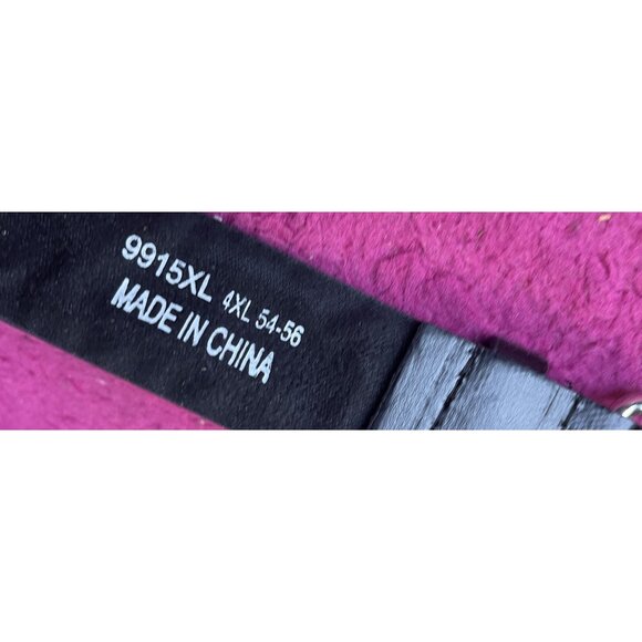 Mario Lorenzi PLUS 4x- 60" Black Silver Grommet Rocker Punk Goth Belt Vegan Moto - Picture 5 of 5